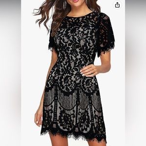 Elegant Black Lace Mini Dress